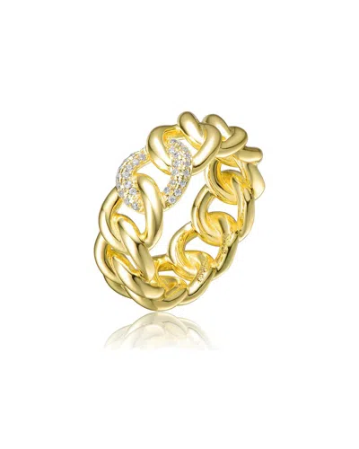 Genevive 14k Plated Cz Ring In Gold