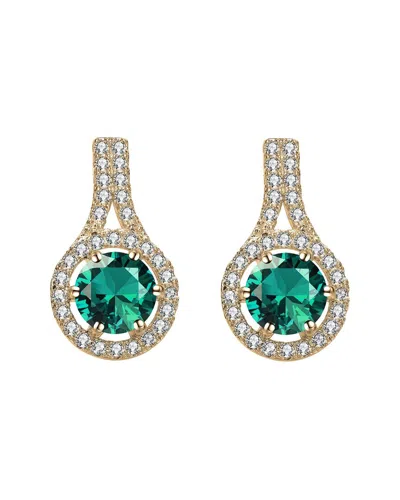 Genevive 14k Plated Earrings In Green