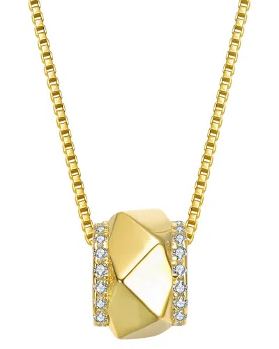 Genevive 14k Plated Geometric Necklace In Purple