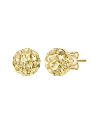 Genevive 14k Plated Honeycomb Earrings In Gold