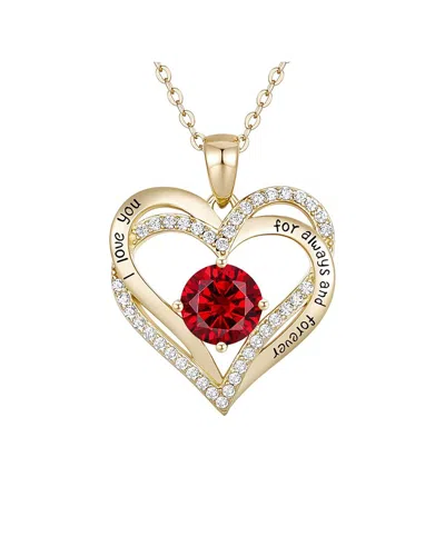 Genevive 14k Plated Love Pendant Necklace In Gold
