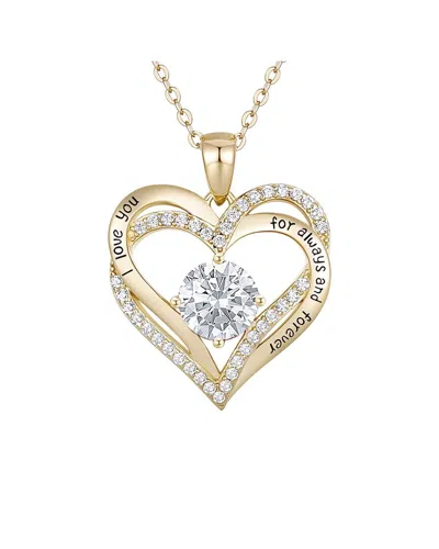 Genevive 14k Plated Love Pendant Necklace