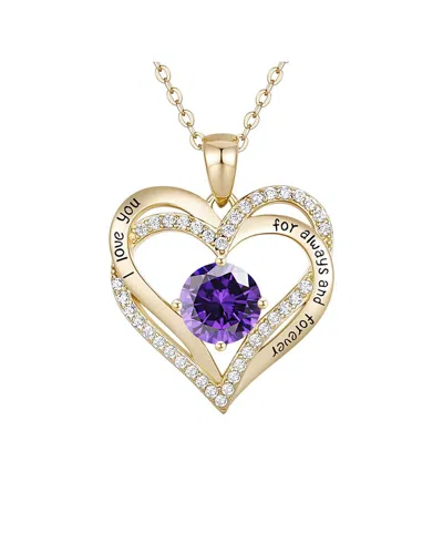 Genevive 14k Plated Love Pendant Necklace