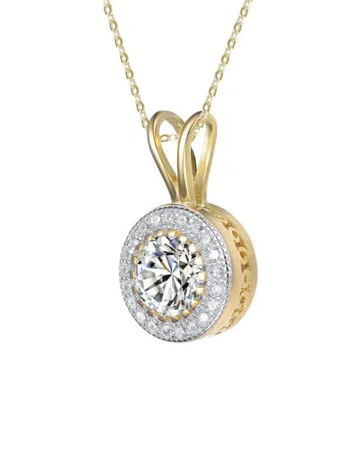 Genevive 14k Plated Pendant Necklace In Gold