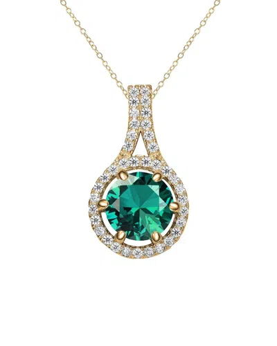 Genevive 14k Plated Pendant Necklace In Gold