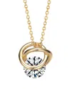 Genevive 14k Plated Solitaire Pendant In Gold