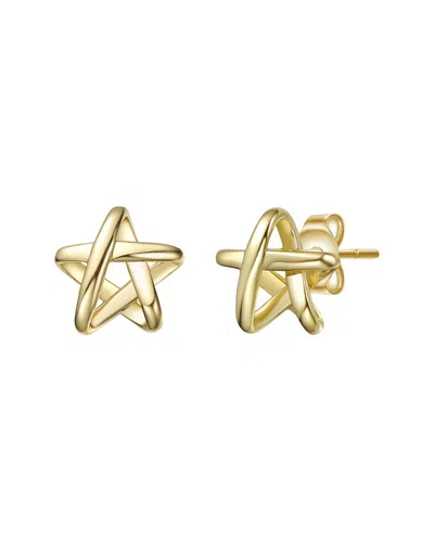 Genevive 14k Plated Star Earrings In Gold