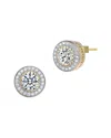Genevive 14k Over Silver Cz Studs In Gold