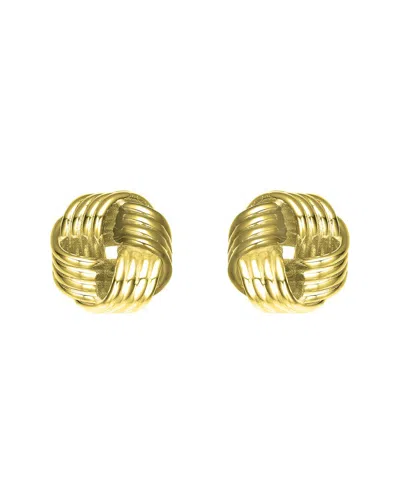Genevive 14k Plated Twisted Studs