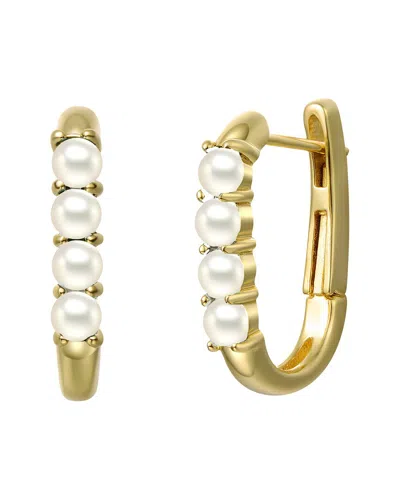 Genevive 14k Plated U-shaped Earrings In Gold