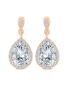 Genevive 14k Rose Gold Plated Silver Cz Drop Earrings