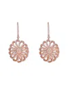 Genevive 14k Rose Gold Vermeil Cz 3d Flower Earrings