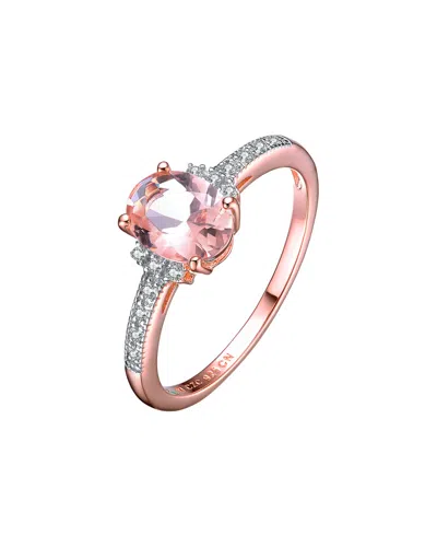 Genevive 14k Rose Gold Vermeil Cz & Morganite Ring