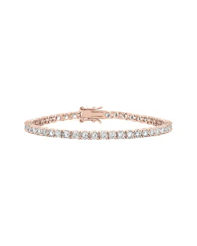 Genevive 14k Rose Gold Vermeil Cz Bracelet