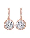 Genevive 14k Rose Gold Vermeil Cz Drop Earrings