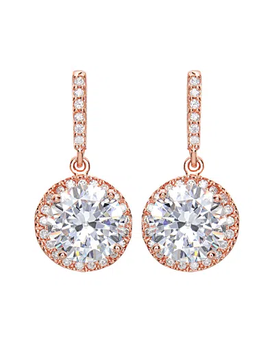 Genevive 14k Rose Gold Vermeil Cz Drop Earrings