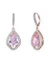 Genevive 14k Rose Gold Vermeil Cz Drop Earrings