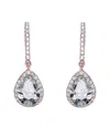Genevive 14k Rose Gold Vermeil Cz Drop Earrings