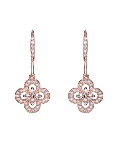 Genevive 14k Rose Gold Vermeil Cz Drop Earrings