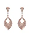 Genevive 14k Rose Gold Vermeil Cz Drop Earrings