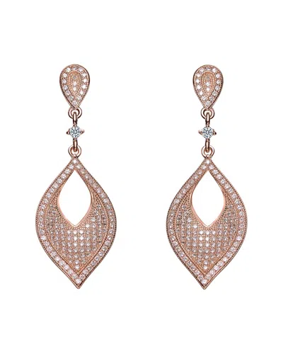 Genevive 14k Rose Gold Vermeil Cz Drop Earrings