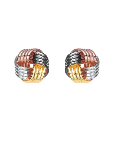 Genevive 14k Rose Gold Vermeil Cz Drop Earrings