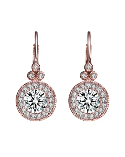 Genevive 14k Rose Gold Vermeil Cz Earrings