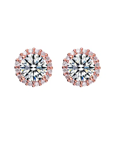 Genevive 14k Rose Gold Vermeil Cz Earrings