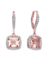 Genevive 14k Rose Gold Vermeil Cz Earrings