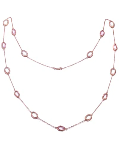 Genevive 14k Rose Gold Vermeil Cz Necklace In Pink