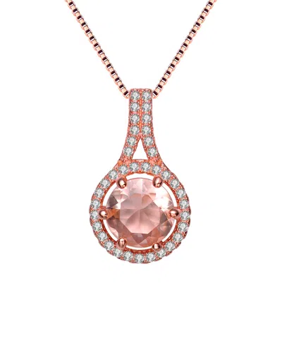 Genevive 14k Rose Gold Vermeil Cz Necklace