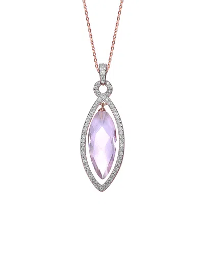 Genevive 14k Rose Gold Vermeil Cz Necklace