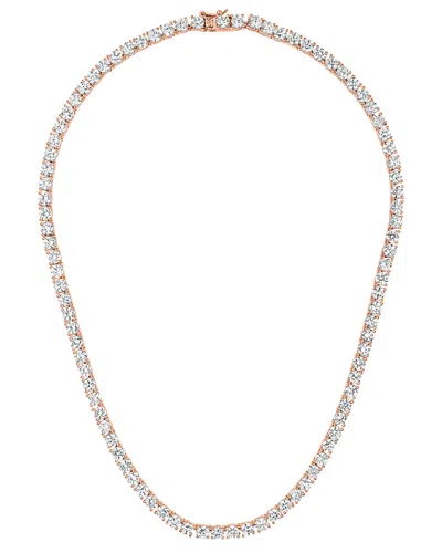GENEVIVE GENEVIVE 14K ROSE GOLD VERMEIL CZ NECKLACE