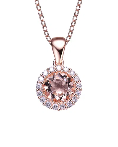 Genevive 14k Rose Gold Vermeil Cz Necklace In Multi