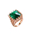 Genevive 14k Rose Gold Vermeil Cz Ring