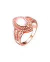 Genevive 14k Rose Gold Vermeil Cz Ring