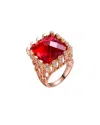 Genevive 14k Rose Gold Vermeil Cz Ring
