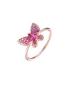 Genevive 14k Rose Gold Vermeil Cz Ring