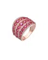 Genevive 14k Rose Gold Vermeil Cz Ring