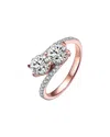 Genevive 14k Rose Gold Vermeil Cz Ring