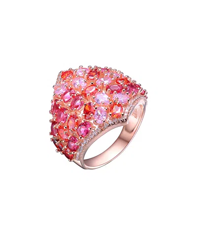 Genevive 14k Rose Gold Vermeil Cz Ring In Metallic