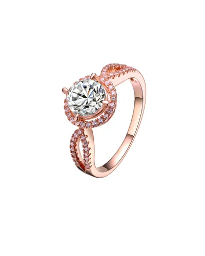 Genevive 14k Rose Gold Vermeil Cz Ring