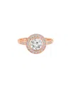 Genevive 14k Rose Gold Vermeil Cz Ring
