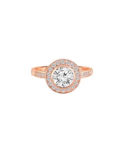 Genevive 14k Rose Gold Vermeil Cz Ring In Metallic