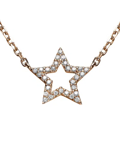 Genevive 14k Rose Gold Vermeil Cz Star Necklace