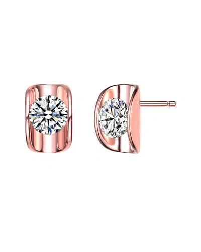 Genevive 14k Rose Gold Vermeil Cz Studs