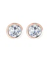 Genevive 14k Rose Gold Vermeil Cz Studs