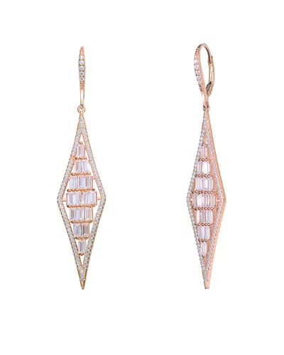Genevive 14k Rose Gold Vermeil Drop Earrings