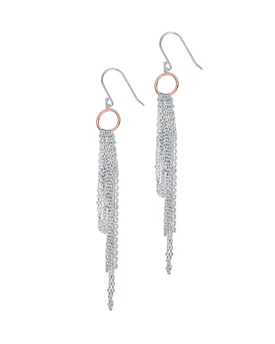 Genevive 14k Rose Gold Vermeil Earrings In Silver