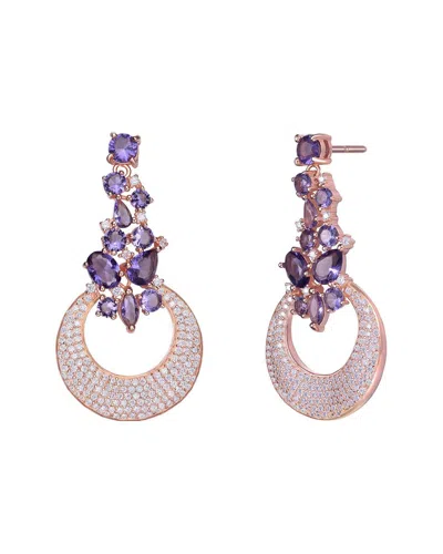GENEVIVE GENEVIVE 14K ROSE GOLD VERMEIL EARRINGS